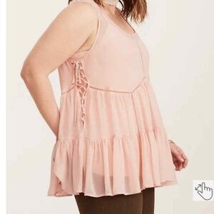 Torrid Beige Sleeveless Blouse